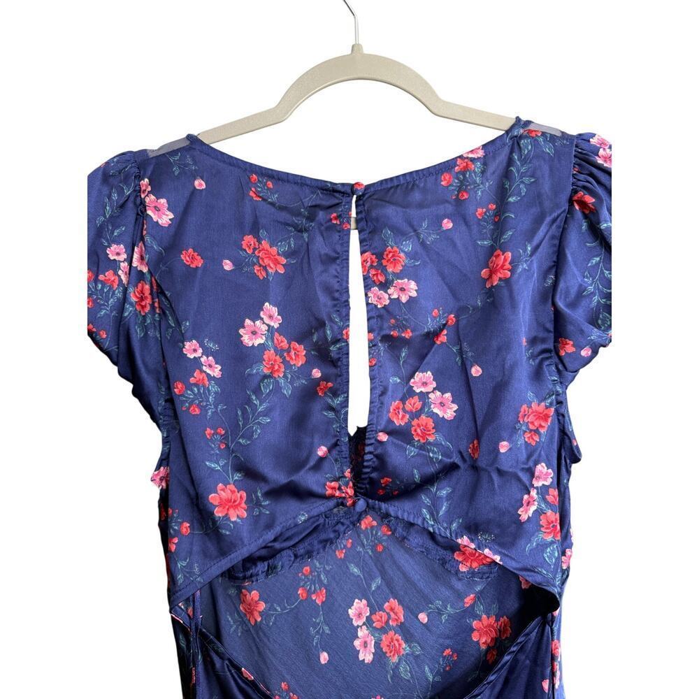 Free People Butterfly Babe Floral Blue Lace Boho Maxi Sz Large - Picture 7 of 8